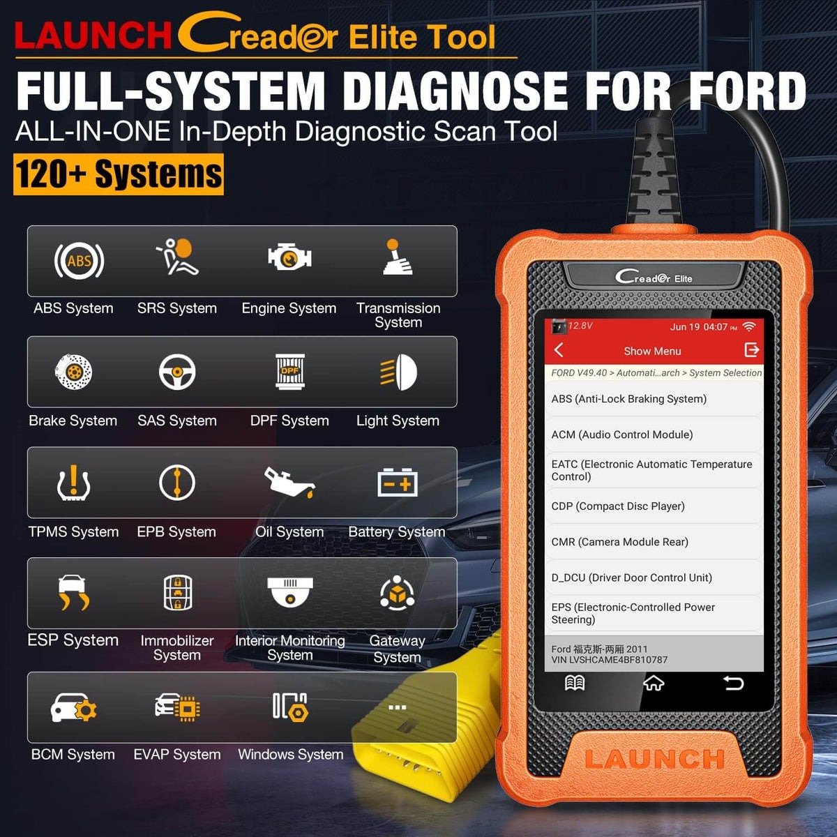 Launch X431 Creader Elite – celovito diagnosticiranje vseh sistemov vozila.